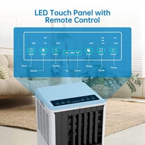 ACONEE 8000 BTU Portable Air Conditioners Cools up to 350 Sq.ft, Portable AC Unit with Cool, Dry, Fan Modes, Remote Control, Window Kit, Personal AC Unit for Bedroom