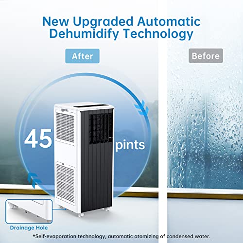 ACONEE 8000 BTU Portable Air Conditioners Cools up to 350 Sq.ft, Portable AC Unit with Cool, Dry, Fan Modes, Remote Control, Window Kit, Personal AC Unit for Bedroom