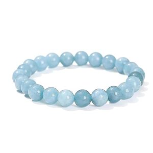𝕲𝖗𝖊𝖞 𝖉𝖊𝖊𝖗 - stunning aquamarine beaded bracelets - handmade beaded bracelets - elegant friendship bracelet crystals and healing stones - perfect gift for men and women - 8mm
