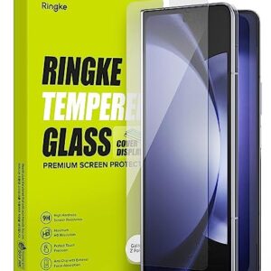 Ringke Cover Display Glass [Shatterproof Coverage] Compatible with Samsung Galaxy Z Fold 5 Screen Protector for Exterior Cover Display, Tempered Glass Screen Protector