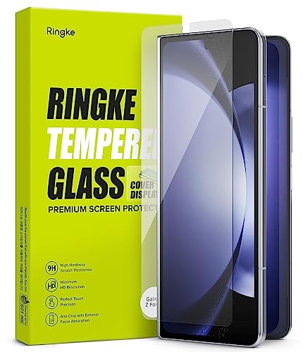 Ringke Cover Display Glass [Shatterproof Coverage] Compatible with Samsung Galaxy Z Fold 5 Screen Protector for Exterior Cover Display, Tempered Glass Screen Protector