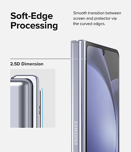 Ringke Cover Display Glass [Shatterproof Coverage] Compatible with Samsung Galaxy Z Fold 5 Screen Protector for Exterior Cover Display, Tempered Glass Screen Protector