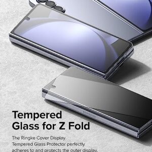 Ringke Cover Display Glass [Shatterproof Coverage] Compatible with Samsung Galaxy Z Fold 5 Screen Protector for Exterior Cover Display, Tempered Glass Screen Protector