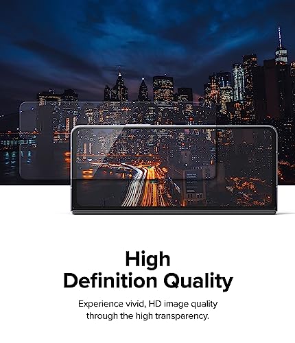 Ringke Cover Display Glass [Shatterproof Coverage] Compatible with Samsung Galaxy Z Fold 5 Screen Protector for Exterior Cover Display, Tempered Glass Screen Protector