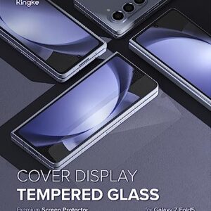 Ringke Cover Display Glass [Shatterproof Coverage] Compatible with Samsung Galaxy Z Fold 5 Screen Protector for Exterior Cover Display, Tempered Glass Screen Protector