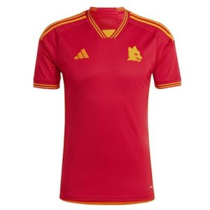 adidas men's soccer roma 23/24 home jersey - minimalist design, aeroready moisture-wicking, recycled materials (as1, alpha, s, regular, regular) red