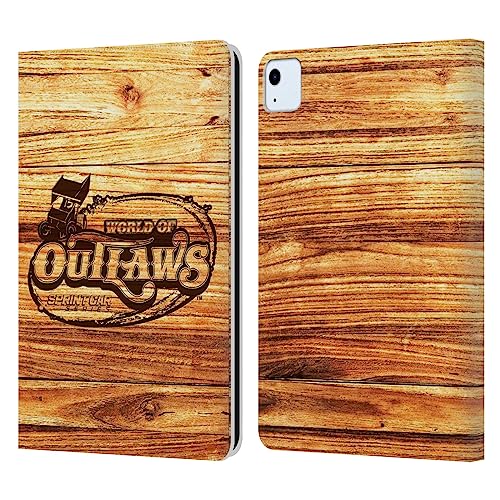 Head Case Designs Officially Licensed World of Outlaws Wood Logo Western Graphics Leather Book Wallet Case Cover Compatible with Apple iPad Air 2020/2022