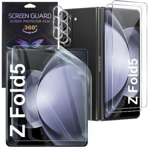 qoosea [2+2+2 pack for samsung galaxy z fold 5 screen protector soft full cover full inner & back screen high definition anti scratch bubble free screen protector for galaxy z fold 5