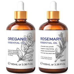 hiqili rosemary essential oil and oregano essential oil, 100% pure natural therapeutic grade for home aromatherapy diffuser oil