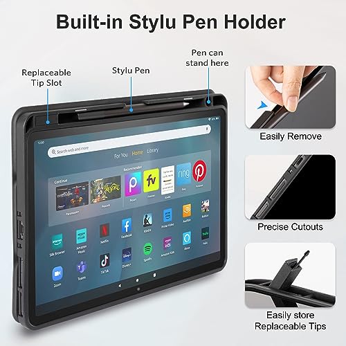 CoBak Case for All-New Amazon Fire Max 11 Tablet 2023 Release with Built-in Pencil Holder - Ultra Slim Smart Cover with Auto Wake/Sleep
