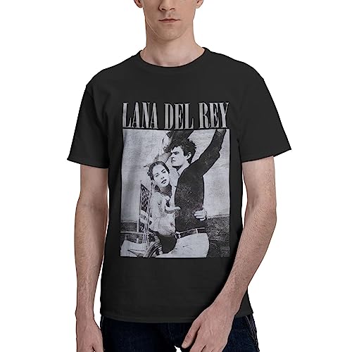 Lana Music Del Singer Rey Nfr Mens T Shirt Cotton Sports Graphic Crewneck Short Sleeve Clothing Black Large