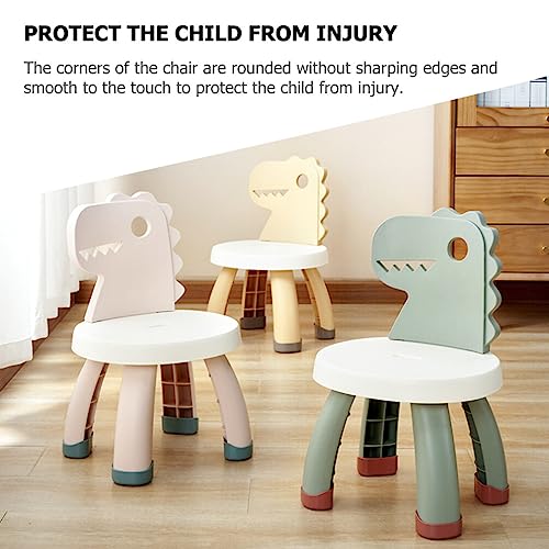 NOLITOY Bathroom Stool Toddler Chair Plastic Dinosaur Chair Cartoon Back Chair Toddlers Activity Chairs Step Stool Indoor Outdoor Kindergarten Use for Boys Girls Green Toilet Stool