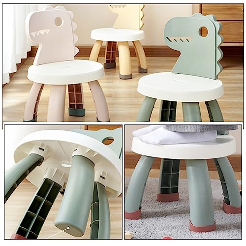 NOLITOY Bathroom Stool Toddler Chair Plastic Dinosaur Chair Cartoon Back Chair Toddlers Activity Chairs Step Stool Indoor Outdoor Kindergarten Use for Boys Girls Green Toilet Stool