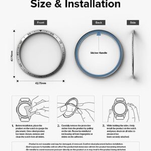 Ringke Bezel Styling [Stylish Stainless Steel Frame] Compatible with Samsung Galaxy Watch 6 Classic Case (43mm), Anti Scratch Protector Adhesive Lightweight Cover Accessory - 43-01 (ST) Silver