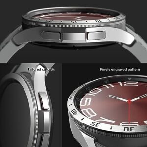 Ringke Bezel Styling [Stylish Stainless Steel Frame] Compatible with Samsung Galaxy Watch 6 Classic Case (43mm), Anti Scratch Protector Adhesive Lightweight Cover Accessory - 43-01 (ST) Silver