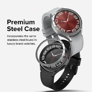 Ringke Bezel Styling [Stylish Stainless Steel Frame] Compatible with Samsung Galaxy Watch 6 Classic Case (43mm), Anti Scratch Protector Adhesive Lightweight Cover Accessory - 43-01 (ST) Silver