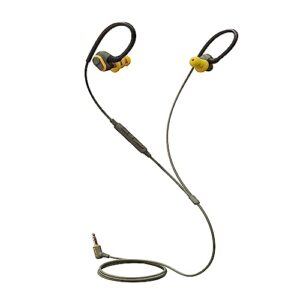 elgin rumble wired earplug headphones with mic, in-ear earbuds, 3.5mm jack, 27 db nrr, ip67 waterproof, osha compliantearbuds, noise isolating, hearing protection, work safety