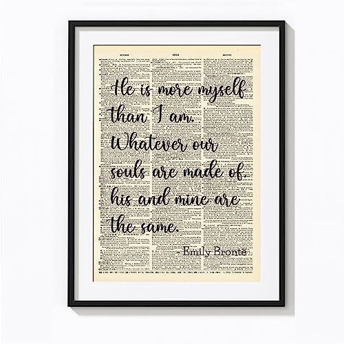 Wuthering Heights Quotes on Upcycled Vintage Dictionary Art Print Quotes and Sayings Print - UNFRAMED 9 X 12 inches Gift For Wuthering Heights Fans