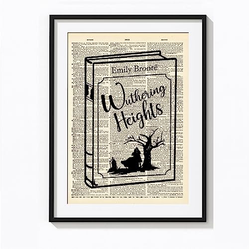 Wuthering Heights Quotes on Upcycled Vintage Dictionary Art Print Quotes and Sayings Print - UNFRAMED 9 X 12 inches Gift For Wuthering Heights Fans