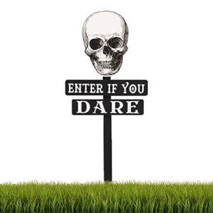Halloween Yard Sign Outdoor Statues Silhouette Skull Head Yard Signs Outdoor Decorations Stakes Decor Garden Garden Stakes Halloween Yard Art Props Scary Holiday Home Yard Party Supplies