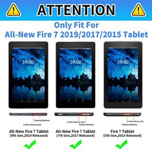 CGFGHHUY for Kindle Fire 7 Tablet Case 2019/2017 Release 9th/7th Generation 7 inch Lightweight Protective PU Leather Smart Stand Cover with Auto Wake Sleep - Peacocks Feathers