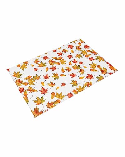 Fall Maple Leaf Outdoor Area Rug 4'x6',Patio Balcony Porch Front Door Camping Camper Deck Runner Rug,Washable Carpet Indoor Living Room/Kitchen,Hallway Floor Mat Thanksgiving Autumn Orange Leaves