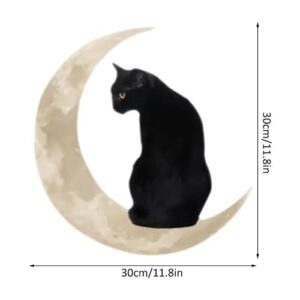 1pc Halloween Metal Sign Black Cat Moon Wall Hanging 11.8'' X 11.8'' Back Cat Metal Sign Wall Decoration For Halloween Decorations Wall Art Home Office Bedroom Living Room Bathroom Wall Decor