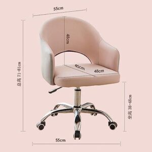 VIDECOR Adjustable Office Chair Faux Leather Swivel Computer Chairs with Wheels and Lift Home Office Chair Study Room Furniture Base Padded Swivel Chair,F