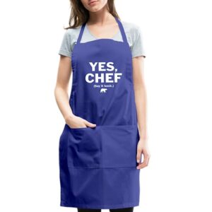 yes chef say it back apron the original beef of chicagoland tv show quote merch gifts for chef - royal blue