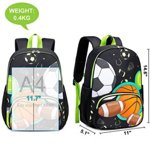 Backpack for Kids Boys Girls Preschool Kindergarten Bookbag Set with Lunch Box Soccer Toddler School Bag