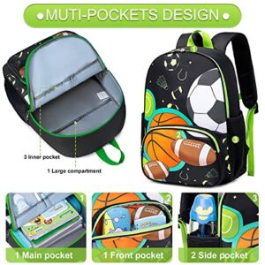 Backpack for Kids Boys Girls Preschool Kindergarten Bookbag Set with Lunch Box Soccer Toddler School Bag