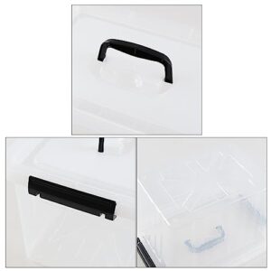 Gainhope 4 Packs Plastic Latching Box with Lid and Handles, 10L Clear Plastic Storage Box