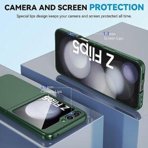 Vizvera for Samsung Galaxy Z Flip 5 Case with Screen Protection, Flip z 5 Slim HD Clearly Case Anti-Scratch Shockproof Phone Case for Galaxy Z Flip 5 (2023)-Green