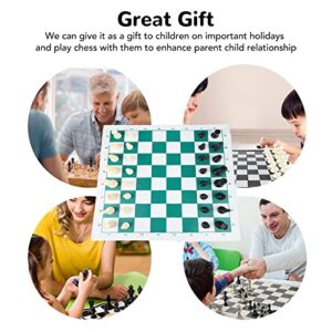 TREETDOBV Tournament Travel Chess Sets Roll Up, Chess Set Toy Barrel Portable Chess Board Game Sets Puzzle Portable Travel Interactive Toys for Beginner Kids Adults,Green