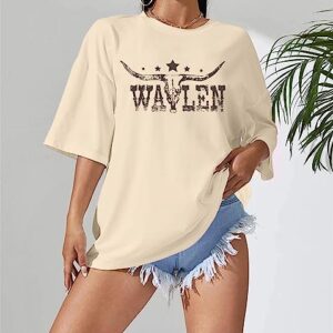 Cow Skull Shirts for Women Western Graphic T Shirts Oversized Country Music Shirt Rodeo Cowboy Graphic Tee