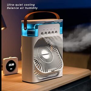 Portable Air Conditioner Fan, Mini Cooler Fan, Plastic Misting Humidifier Fan Rechargeable Desktop Air Cooler