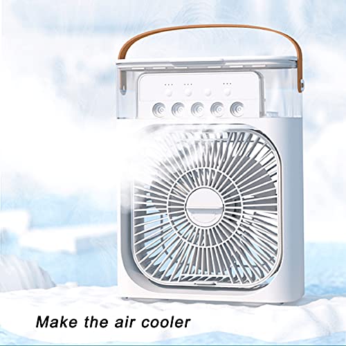 Portable Air Conditioner Fan, Mini Cooler Fan, Plastic Misting Humidifier Fan Rechargeable Desktop Air Cooler
