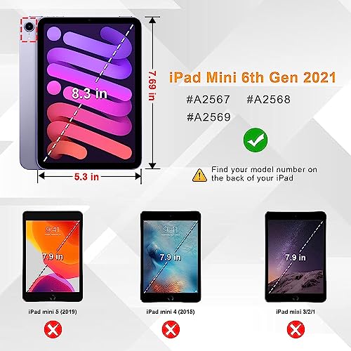 Case for iPad Mini 6 2021 8.3 Inch, Multi-Angle Smart Stand Cover Auto Sleep/Wake for iPad Mini 6th Generation 8.3 Inch，Nebula Galaxy