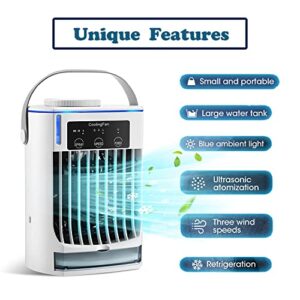 Portable Room Air Conditioners - 3 in 1 Personal Evaporative Air Cooler,3 Speeds Personal Small Air Conditioner,Portable AC Mini Air Conditioner Cooling Fan for Room Bedroom Office Desk Car Tent