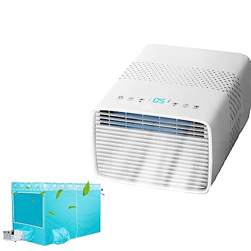 Camping Air Conditioner,1433BTU Portable AC Unit with Vent Pipe,Bed Net Design Low Noise Air Cooler and Humidifier Mini Air Cooler for Kitchen Camping,White,Host+0.9M