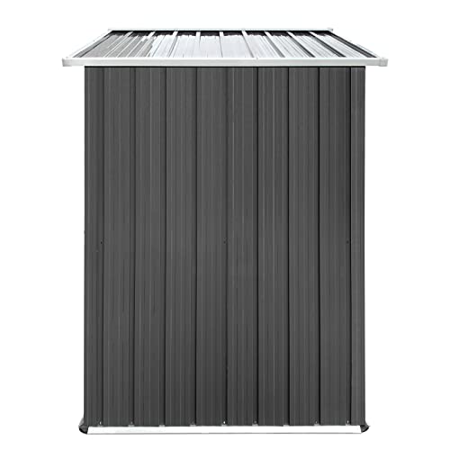 Sesslife Outdoor Storage Shed 6FT X 4FT, Metal Garden Tool Shed, Outside Sheds & Outdoor Storage with Double Lockable Door and Base Frame for Patio, Backyard,Grey