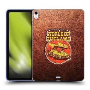 head case designs officially licensed world of outlaws sprint car leather print western graphics soft gel case compatible with apple ipad air 2020/2022