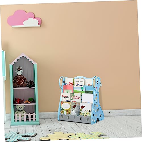 Small Bookshelf Kindergarten Bookshelf Kids Bookcase Book Shelf for Kids Rooms Storage Frame Kindergarten Bookcase Divided Desk Shelf Home Book Stand Water Proof Storage Rack