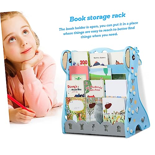 Small Bookshelf Kindergarten Bookshelf Kids Bookcase Book Shelf for Kids Rooms Storage Frame Kindergarten Bookcase Divided Desk Shelf Home Book Stand Water Proof Storage Rack