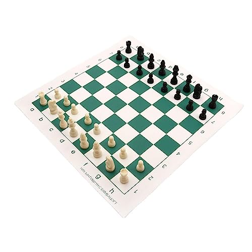 Portable Chess Checkers Set,Professional Tournament Chess Board with Chess Checkers,2 in 1 Travel Board Games for Kids and Adults, Folding Roll up Chess Game Sets