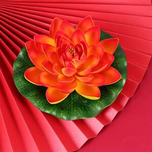 HOMSFOU Lotus Flower Artificial Floating s 6pcs Water Lily Pond Plants Decorations Realistic Water Lily Pads for Home Garden Pool Patio Aquarium Ornament Pool Lilly Pad