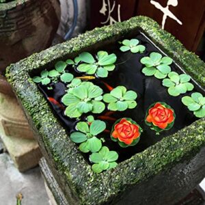 HOMSFOU Lotus Flower Artificial Floating s 6pcs Water Lily Pond Plants Decorations Realistic Water Lily Pads for Home Garden Pool Patio Aquarium Ornament Pool Lilly Pad