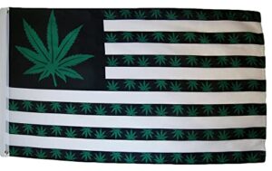 3x5 3'x5' dispensary advertising weed leaf pot flags banner indoor outdoor decor (green 7 point weed)
