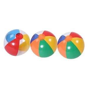 gogogmee 3pcs inflatable ball beach games pool toys for toddlers 1-3 summer party decorations bulk kids toys inflatable beach ball indoor playset colorful play ball water balloons pvc taste