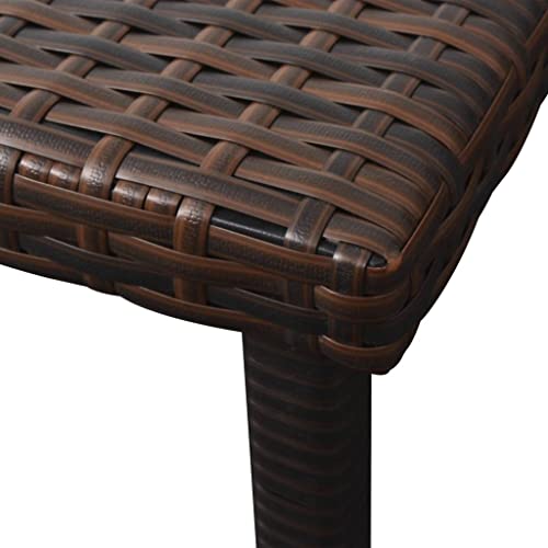 SLGSDMJ Patio Chaise Lounge,Outdoor Lounge Chair,Beach Pool Sunbathing Lawn Recliner Chiar,Outside Tanning Chairs with Arm for All Weather,Sun Lounger with Cushion & Table Poly Rattan Brown